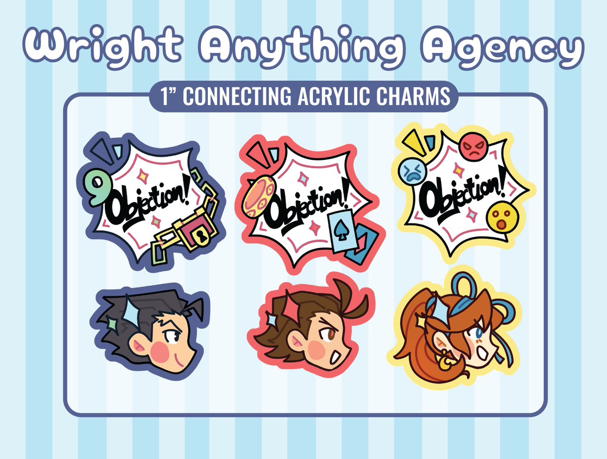 illumerie's tweet photo. my ace attorney + dgs objection charm pre0rders will close this friday!! https://t.co/BgJoOogIjz