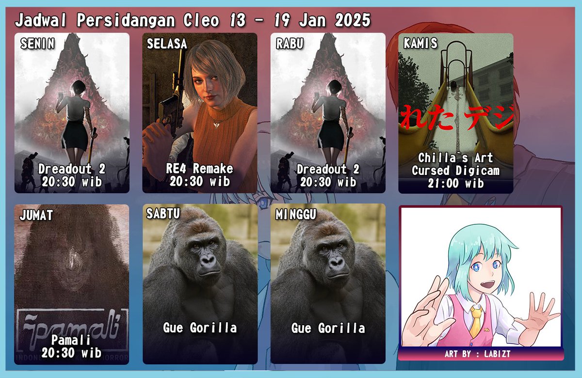 Cleo_Adler's tweet photo. Jadwal hari ini sampe hari minggu,
jika tidak terlaksana ato ganti stream akan diberitahu siang/sore nya!

#CleoTheNavi #CleoLive #VtuberID https://t.co/ugbuBOoija