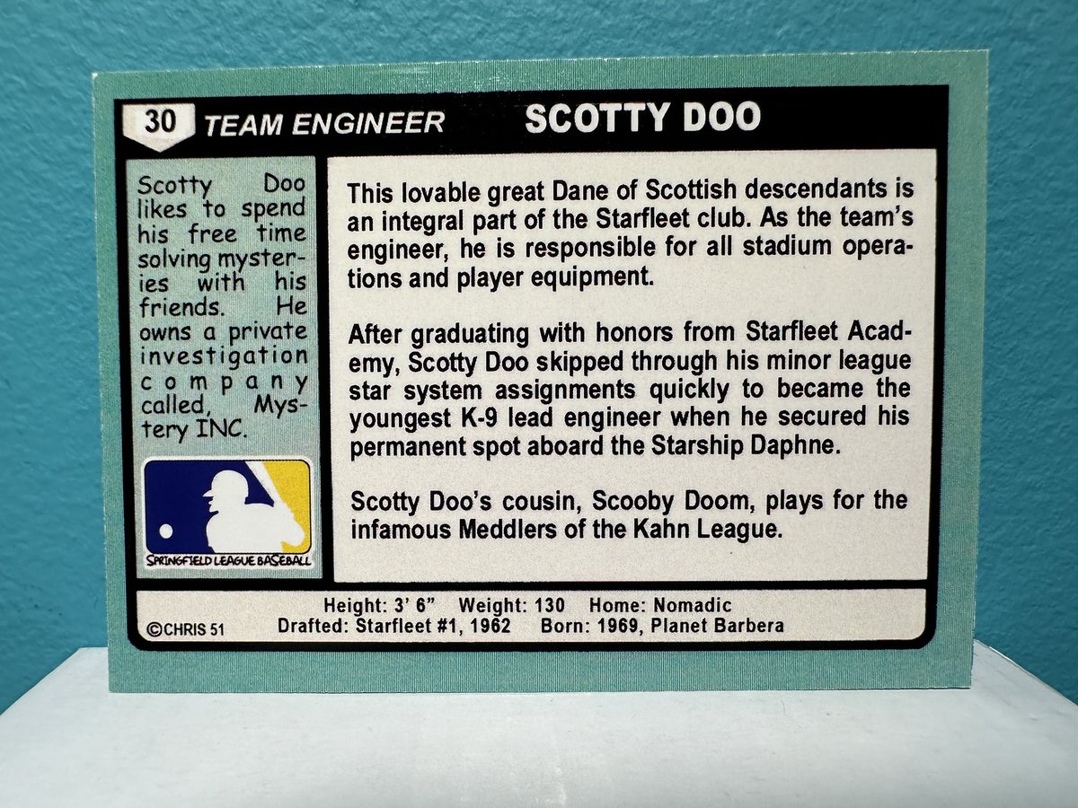 Scotty Doo Trading Card by artist Chris 51

scoobymuseum.com/Detail.aspx?Co…

#ScoobyDoo #ScoobyMuseum