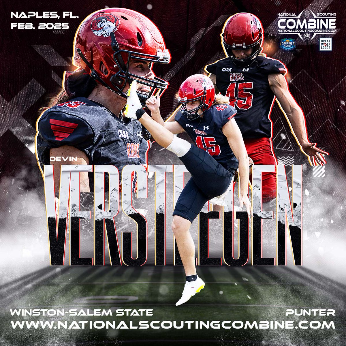 National Scouting Combine presents <a href="/devinversteegen/">Devin Versteegen</a>, Punter from <a href="/WSSURamFootball/">WSSU Rams Football</a> "I’m an athletic punter with some cool leg talent that could potentially switch the views on punting." Read Devin's Interview: nationalscoutingcombine.com/national-scout…
