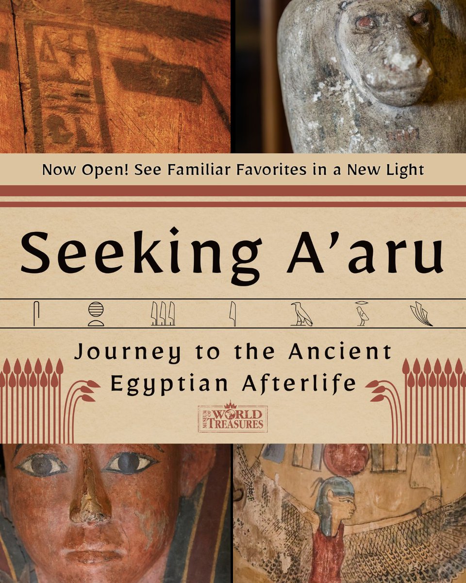 We’re excited to announce Seeking A’Aru: Journey to the Ancient Egyptian Afterlife, our new permanent exhibit! Explore ancient Egyptian beliefs through artifacts like shabtis, mummified animals, and Tarutu’s coffins, with 3D augmented reality features. #WichitaKS