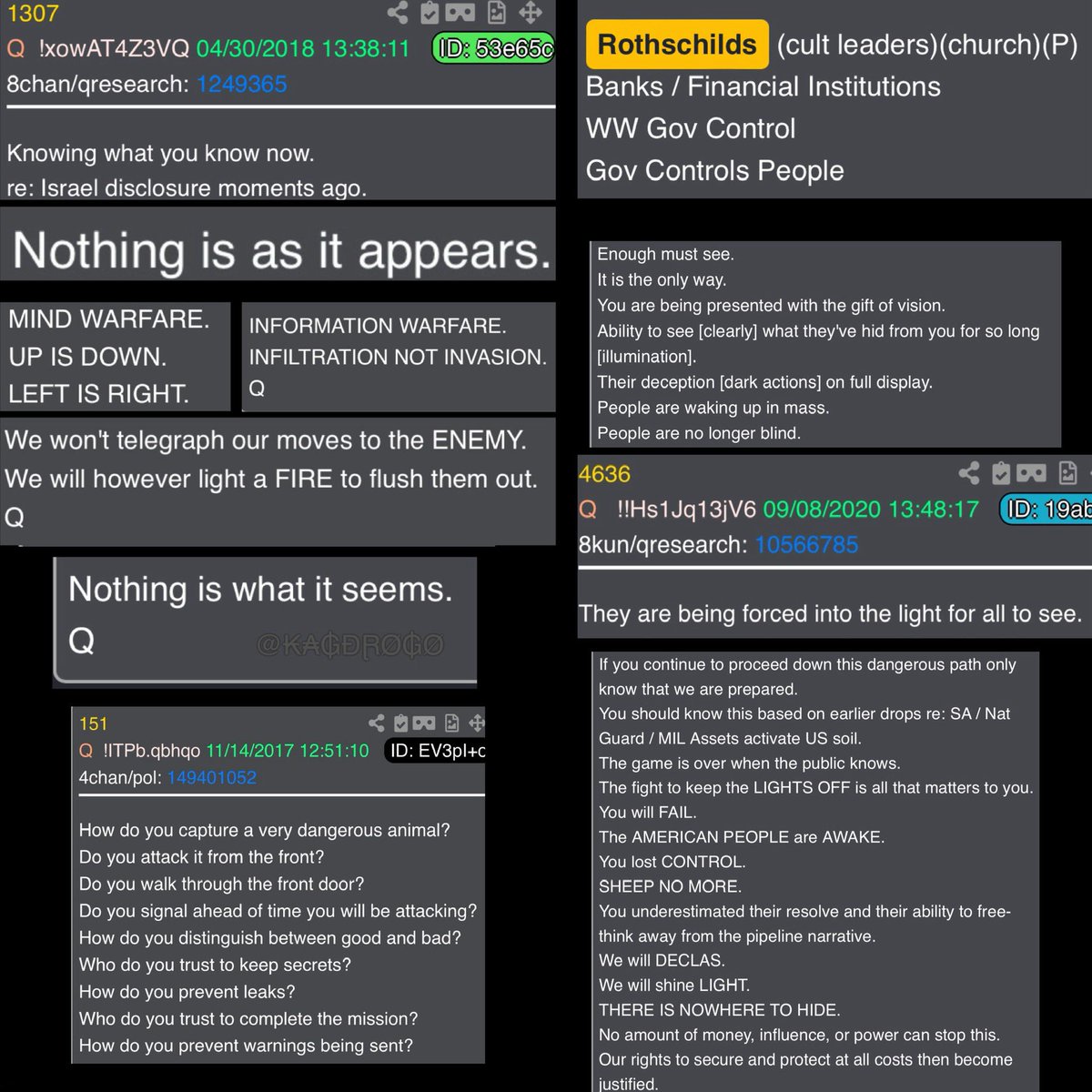 People who are upset with Trump, because of his public stance on Israel, will never understand until they come to terms with the fact that Q is real and it’s coming from Trump

Until you read the posts, you’re under-informed

Infiltration instead of invasion works both ways