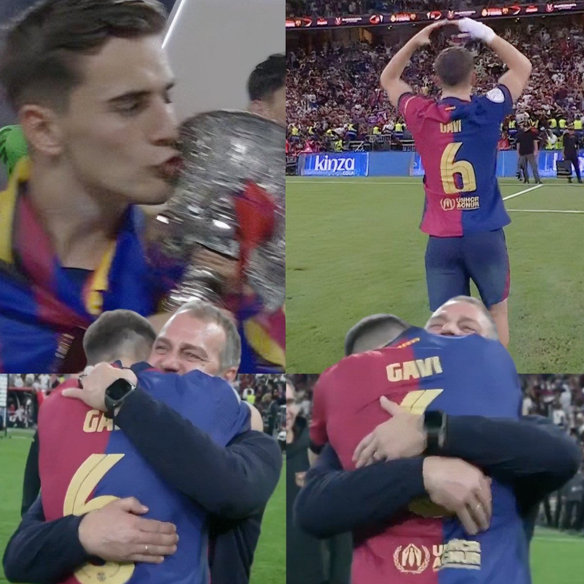 InvictosSomos's tweet photo. Estuvo casi 1 año fuera de las canchas por una grave lesión. Y volvió al FC Barcelona como si nunca se hubiera ido. Que nadie se atreva a decir que está "sobrevalorado" o que es un "jugador normal". Gavi es un futbolista y un competidor especial. El corazón del Barça. EL GUERRERO CULÉ.