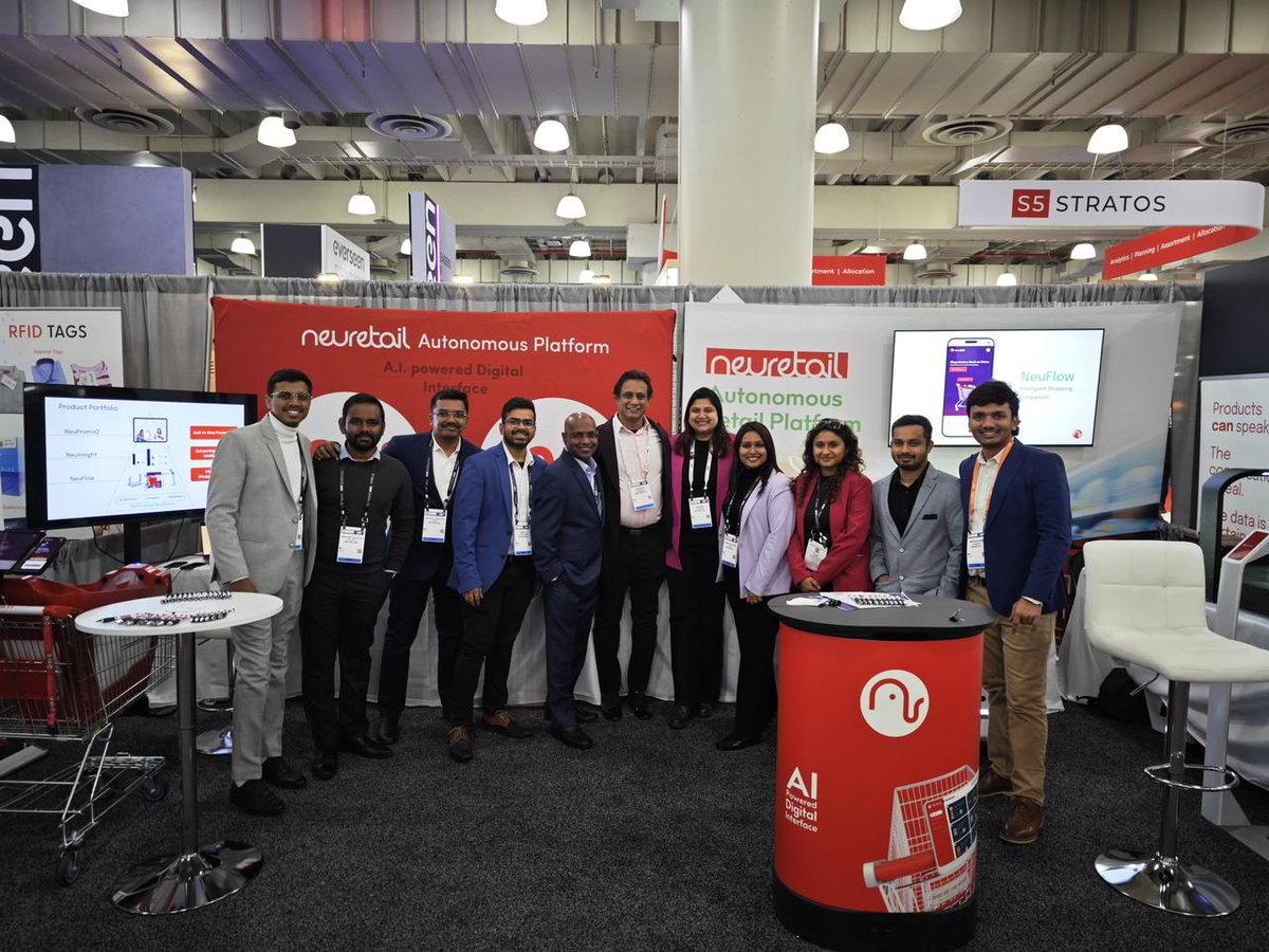 NeuRetailGlobal's tweet photo. And that's a wrap. Day one was a success. We loved connecting with retail innovators and sharing how frictionless innovation can transform the customer experience. See you tomorrow! ✨
 #NRF2025 https://t.co/J5zheoGFww