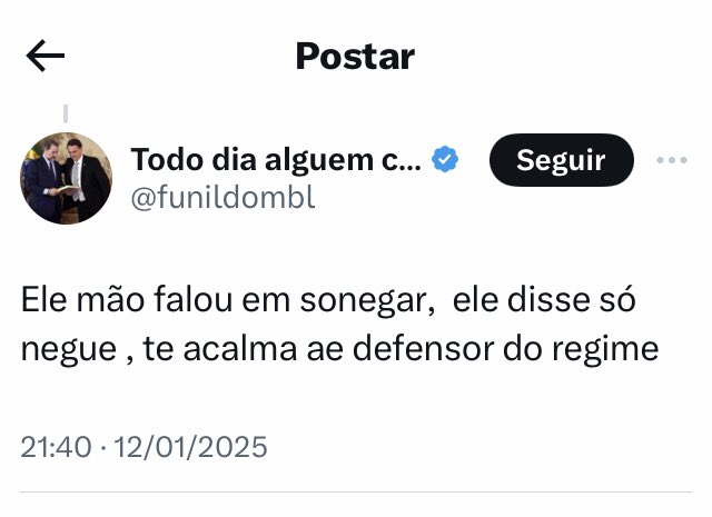 Concordo, ele não disse sonegar e sim sonegue, eu fui claro nessa questão! 
<a href="/funildombl/">Todo dia alguem caindo no funil do MBL</a>