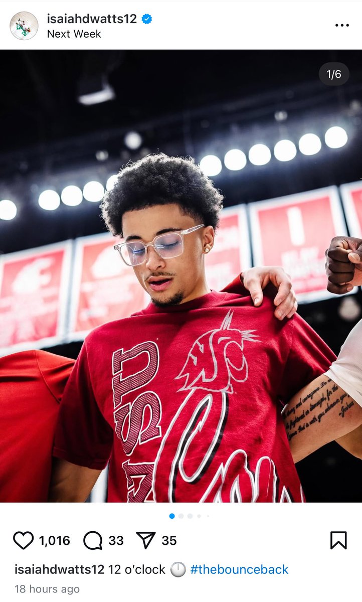 gocougs123's tweet image. Isaiah Watts back soon? 👀