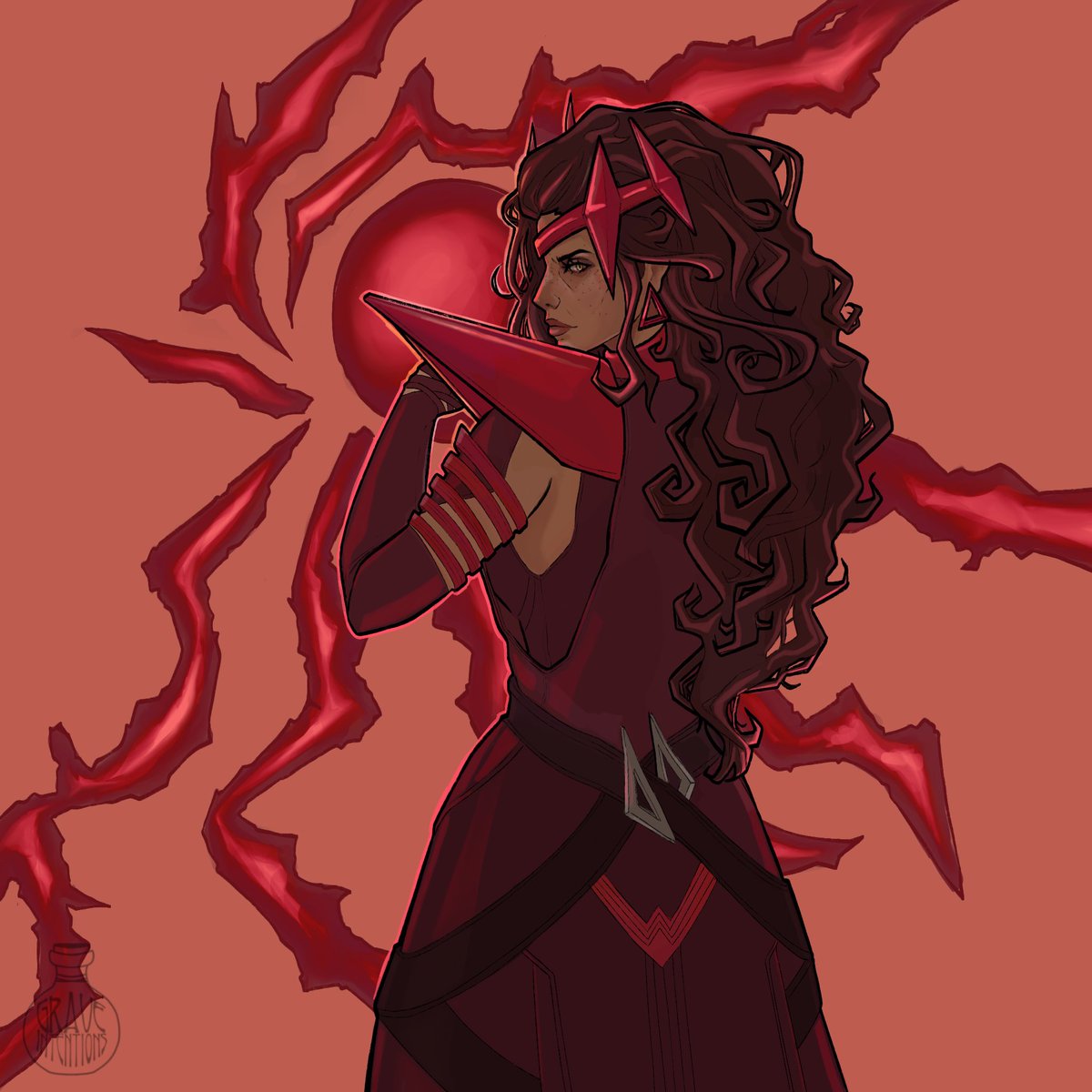 Grave_Hannah's tweet photo. PUUUUUUURE CHAAAOOOOS! 

#MarvelRivals #ScarletWitch https://t.co/jv17qxUbYd