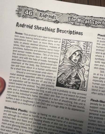 mutantlord's tweet photo. Android Tissue Sheathing
Ink art for page 46 of The Mutant Epoch RPGs Expansion Rules Book. See a commentary here: https://t.co/5pEpbhP5Le

#skin #sheathing #skinned #tissue #androidgirl #android #ink #rpg #ttrpg #scifi #mutantepoch #expansionrules #tme #postapocalyptic #mutant https://t.co/xpVcX3Dlue