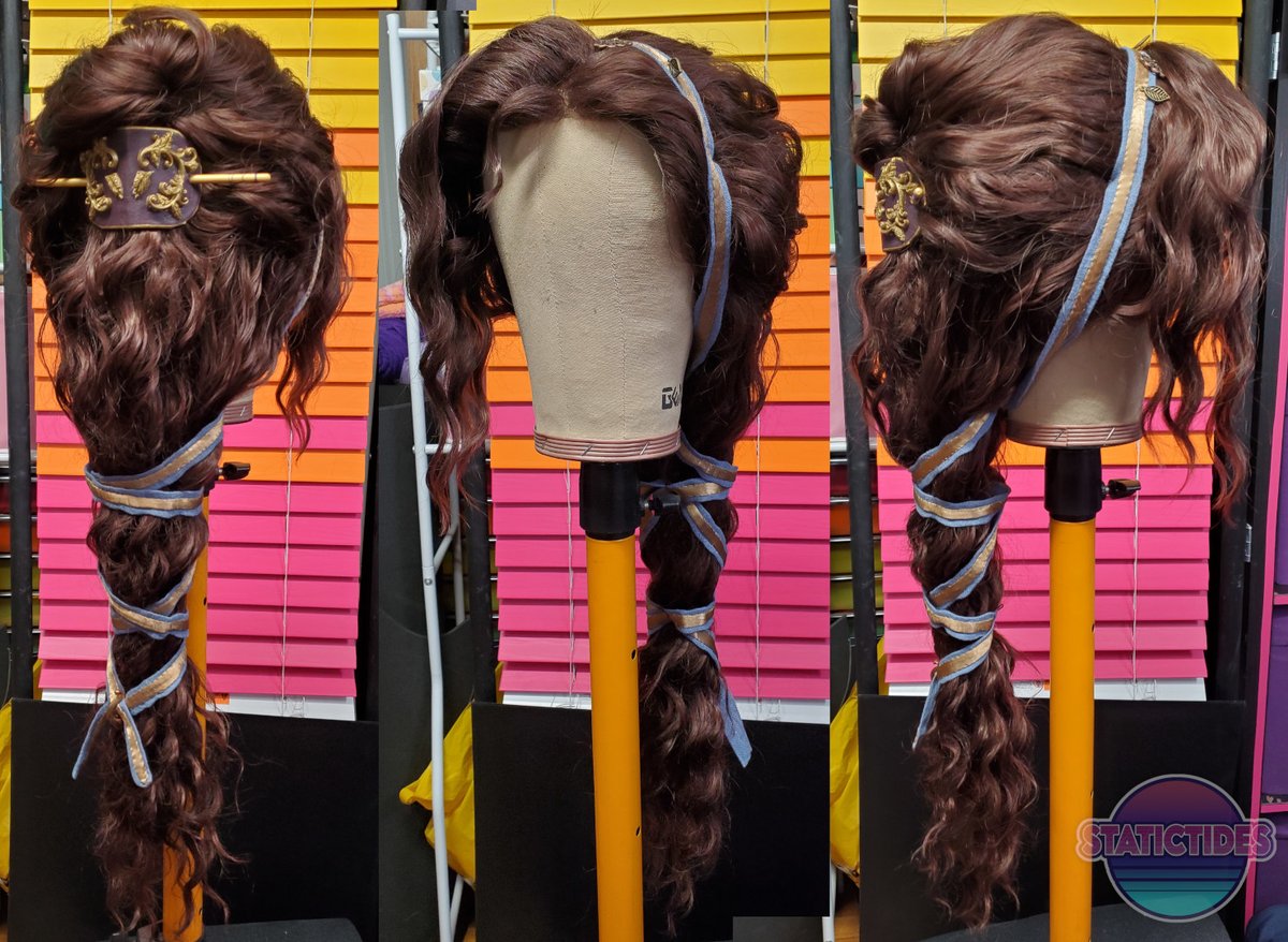 StaticTides's tweet image. My wig for my Megara cosplay! I tried taking a picture wearing it but I thought I looked dumb so I deleted it ayy. #wigwork #hairstyle #hair #wig #cosplay