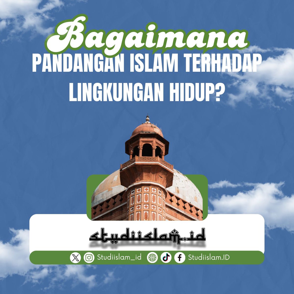 studiislam_id's tweet photo. Negara-negara berpenduduk mayoritas Muslim mengalami krisis lingkungan. Apakah ini karena Islam abai terhadap lingkungan? 

Tentu tidak. Islam memberi perhatian besar pada kelestarian lingkungan dan menekankan fungsi manusia sebagai khalifah yang menjaga dan kemakmuran bumi. https://t.co/raxeb0s5zS