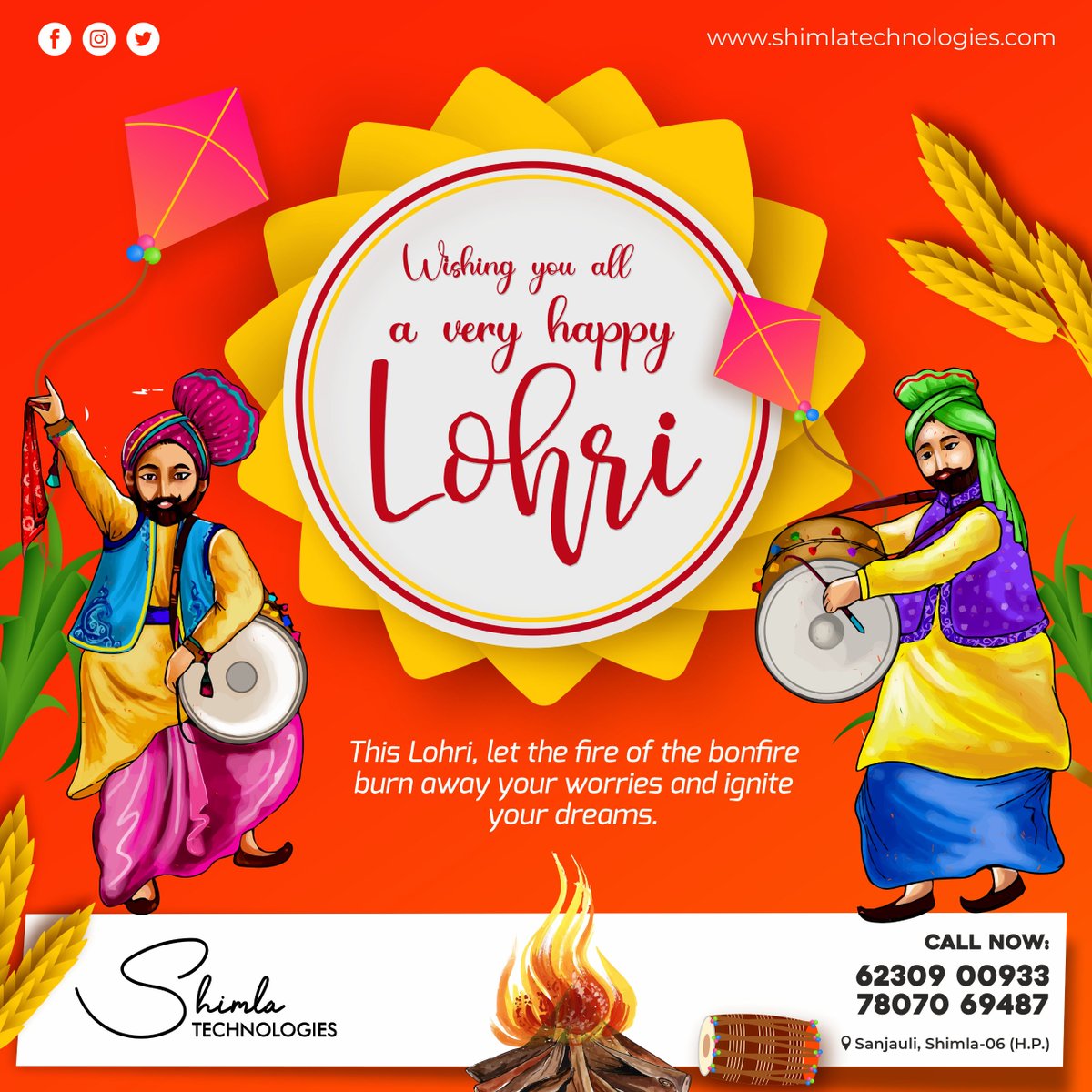 ShimlaTech's tweet photo. This Lohri, let the fire of the bonfire burn away your worries and ignite your dreams. Wish You Happy Lohri!!
Contact for More:
📱 6230900933📱 7807069487📱 9816900933
 #HappyLohri2025  #PrintingService #PrintingCompany #Brand #OffsetPrinting #LabelPrinting #GraphicDesigner https://t.co/ZRdYeuC7kf