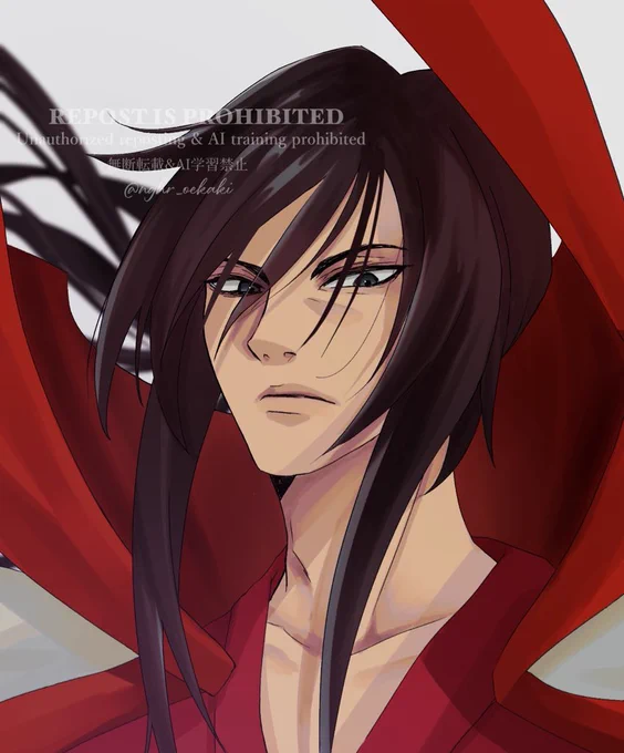 # リプきたキャラの顔だけ描く②比古清十郎/るろ剣 