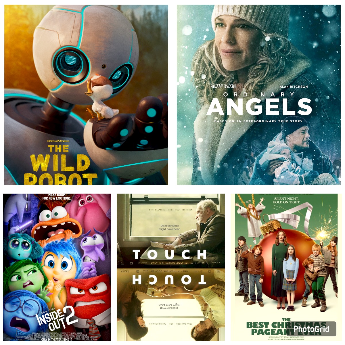 SmartBarani's tweet photo. Top 5 Feel Good movies of 2024 (English)

#TheWildRobot 
#OrdinaryAngels
#InsideOut2 
#TOUCH 
#TheBestChristmasPageantEver https://t.co/epCee5XMXH