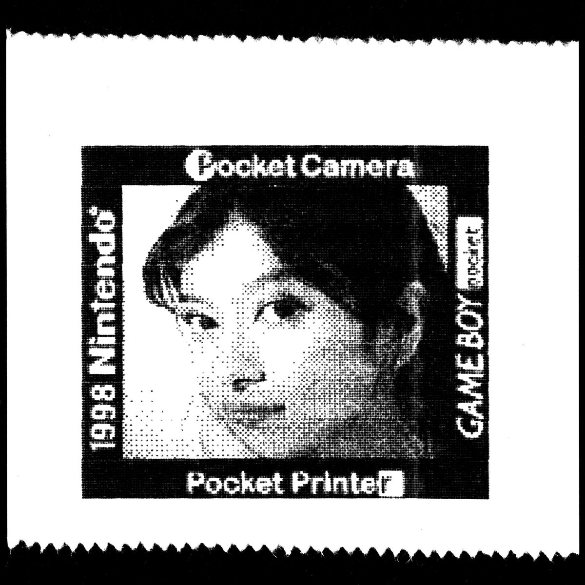 pokecamedays's tweet image. Nintendoポケットカメラで撮った色んな顔（看板）

The face of a person taken with the Game Boy Camera.

#gameboycamera #pocketcamera