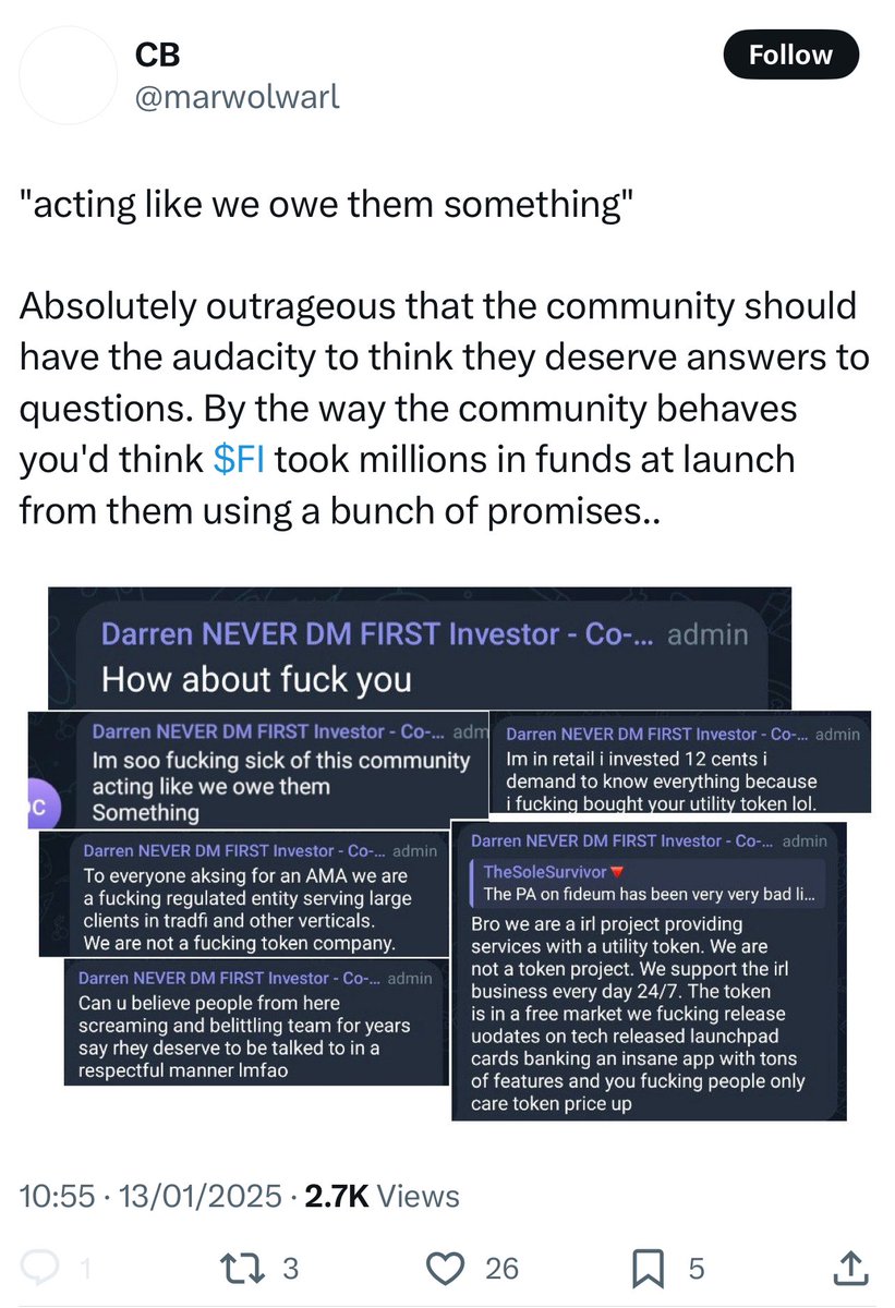 This $IXS boomer always wanted to kill off $FI and y’all are joining hands with him. 

Karma will get back at you