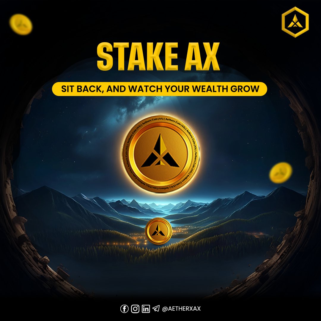 AetherxAX's tweet image. Take a step towards decentralized wealth with AetherX Coin. Stake, earn, and grow. #StakingRewards