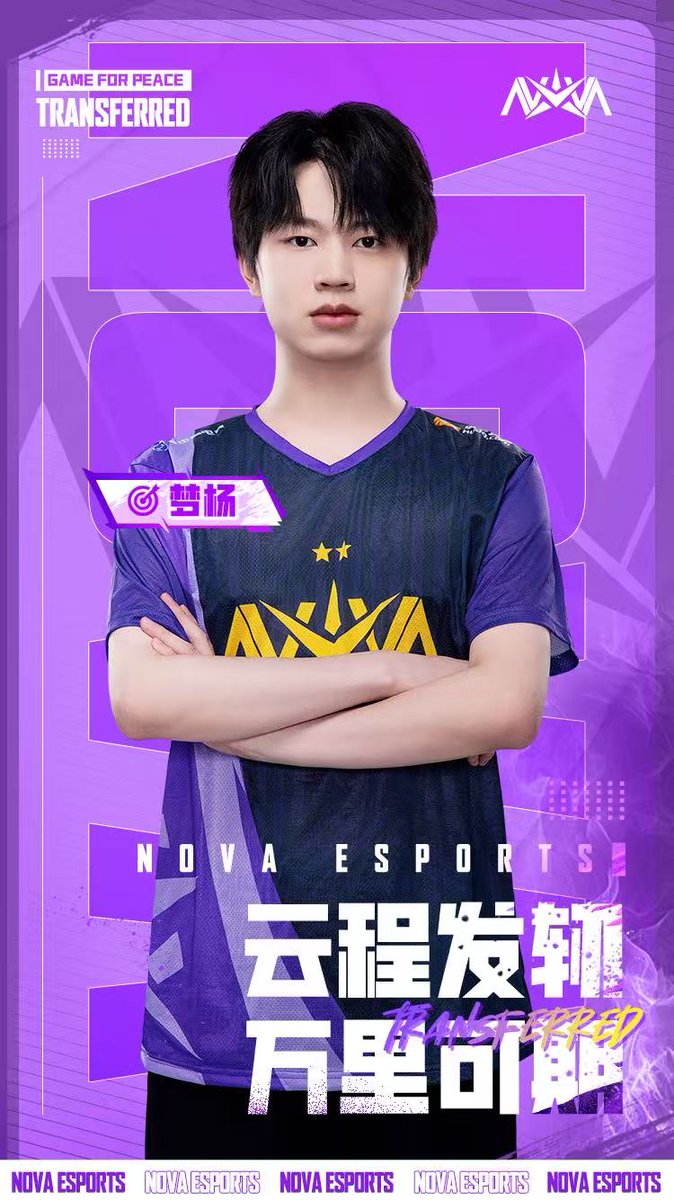🟣 [Fuzhou NOVA Peace Elite Roster Change Announcement] 

Former Fuzhou NOVA  player Cheng Yang (ID: Mengyang) @福州NOVA-梦杨 has officially transferred to Weibo Esports Club

MORE: facebook.com/share/p/162jdu…

#novastrong #novaesports #pubgm #pubgmobile #peaceelite #PEL2025 #PEL