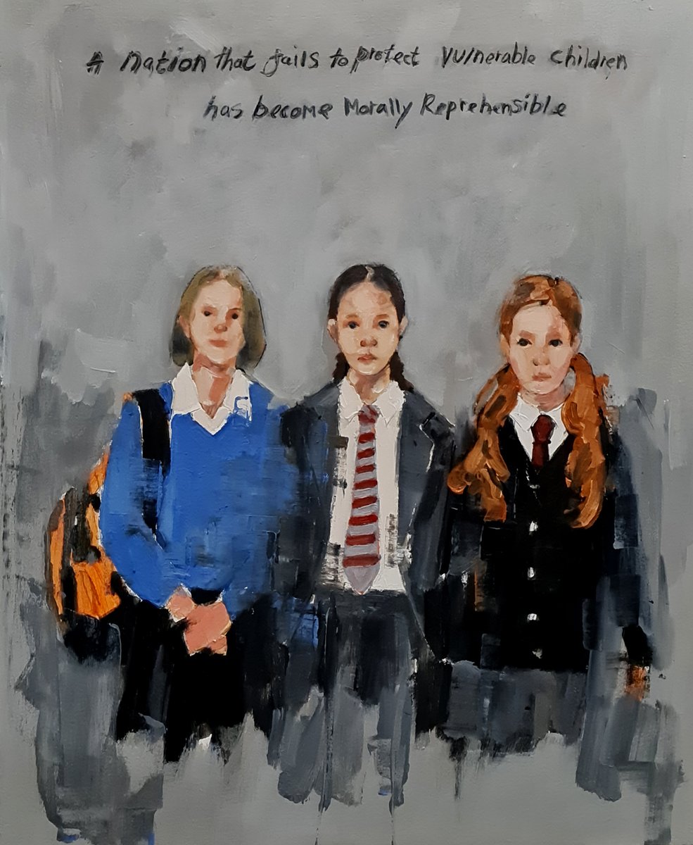 small-scale oil painting titled 'Sacrificed'