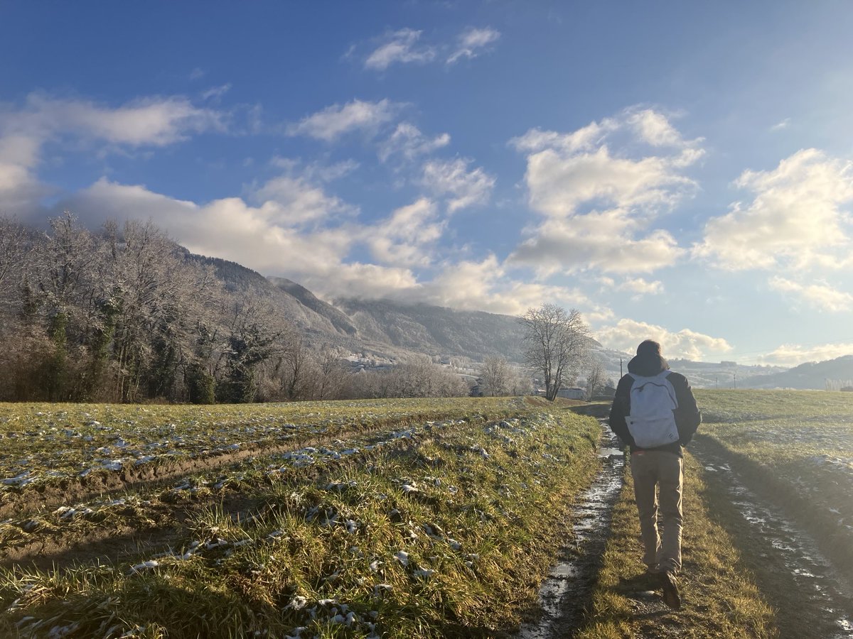 gregomaggie's tweet photo. Promenade dans ce beau paysage glacé, comme figé dans la neige. Heureusement, le soleil nous a réchauffés ☀️❄️☃️ https://t.co/3xVvrlxE5U