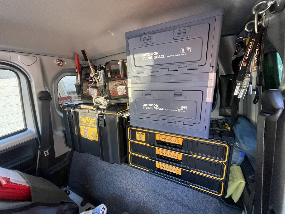 gentletwitte's tweet image. 荷室はまた引き出し買い足しですねぇ。
後、ボックスがデカ過ぎたので、低めにして二箱にしようかな。
差し当たり寒くなって来たので、この辺で。
道具清掃中に思い出したのが、圧着ペンチでリングスリーブのだけグリップ内側が剥き出しで、活線圧着した際にビリった事。

#荷室
#DEWALT
#Vetopro