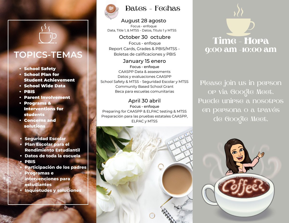 RialtoSimpson's tweet photo. ☕ Join Us for Coffee at the Nest with the Principal! ☕
📅 Date: Wednesday, January 15th
🕘 Time: 9:00 AM
📍 Location: Simpson Elementary (Hybrid Meeting - In-person or via Google Meet)
Come &amp; learn about:
📊 Our amazing CAASPP Official results &amp; science CAST state test scores! https://t.co/0ecc3u18l0
