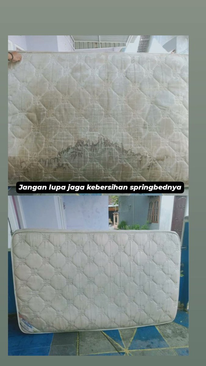 abijayaclean's tweet image. Pagiii guys,yuk yang masih suka ngompol atau ada alergi di kulit buruan cek springbed nya,siapa tau udah kotor dan banyak debu nya. Bingung buat bersihin atau cari jasa cuci springbed??
Yuk cuci di
#abijayacleanaja
#jasacucispringbed
#jasacucisofa
Pelayanan langsung datang guys..