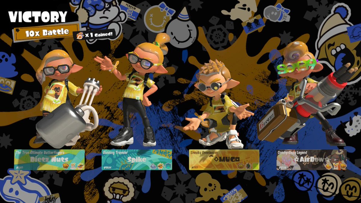 InklingSpike's tweet photo. Another fest in the books
@Chocolate_Worm 
#Splatoon https://t.co/Qdy1ZsiIoY