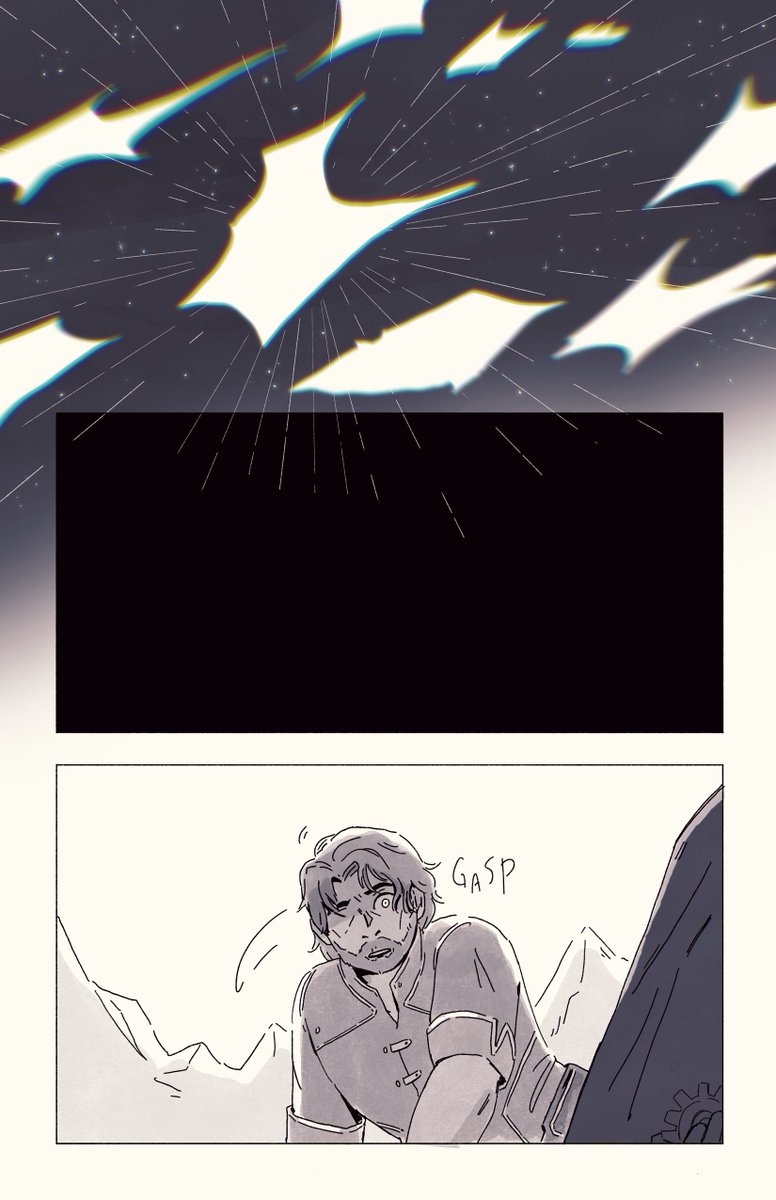 Went insane and finished a 20 page #Jayvik AU comic in which they end up Somewhere Else but Viktor is still (seemingly??) trapped in his Arcane Herald form
(1/5) 