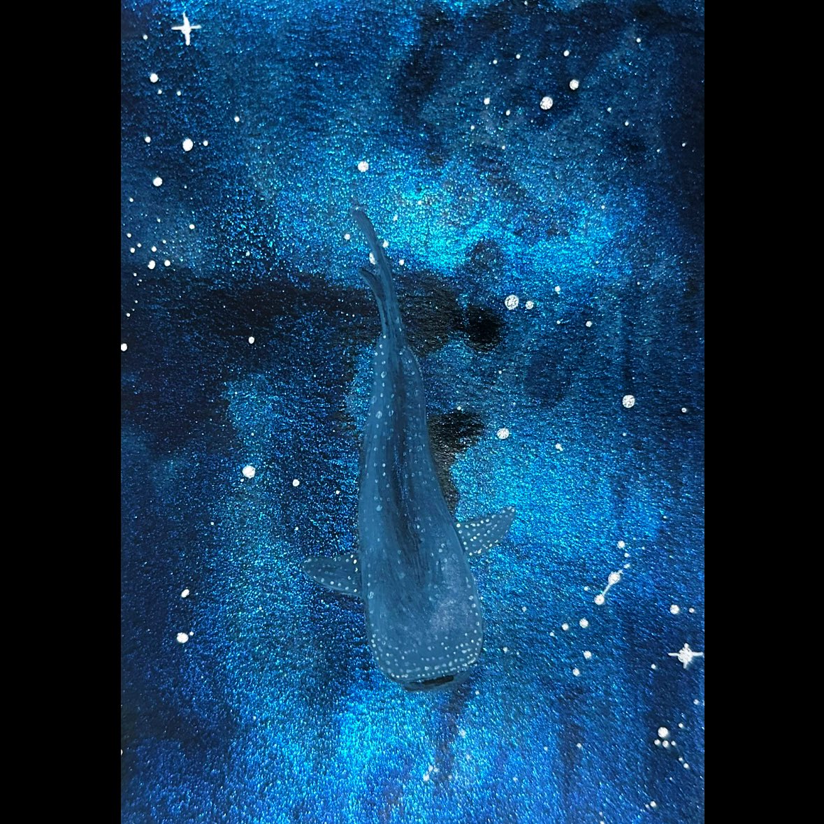 7s7Sound's tweet photo. The Infinite ✨🌌💫 Artwork for musical project Oceanic 🎬🎹 
#iridescent #watercolor #shark #spaceart #Space #soundscape https://t.co/Li2FPVJKQi