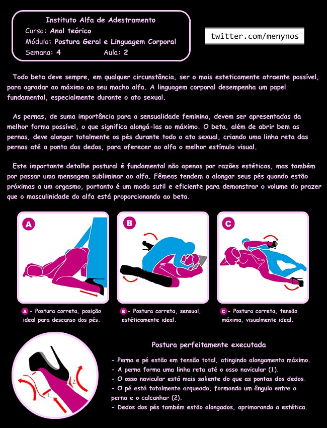 Aula 1 de como sissies devem se comportar.

Aprendam a maneira correta de se posicionarem na cama, putinhas. Sua postura também influencia no quão feminina você é.