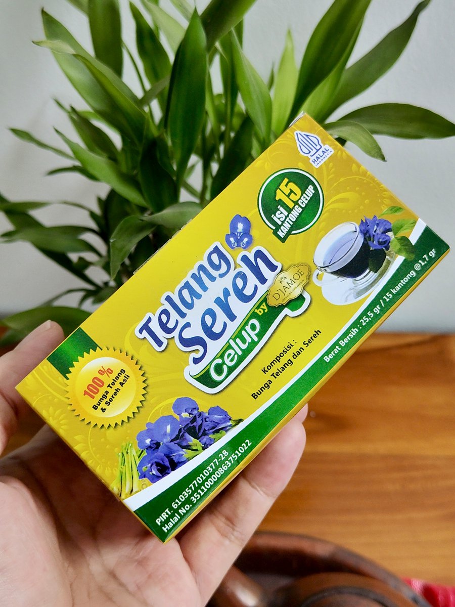 Menurutku, ini wajib jadi salah satu oleh-oleh kalo ke Madiun.

Teh herbal celup telang &amp; sereh, yg bikin enak isinya 100% cacahan sereh dan bunga telang, pas diseduh air panas aroma serehnya langsung keluar, harum. Komposisi telangnya juga pas, ga over, balance sama serehnya.
