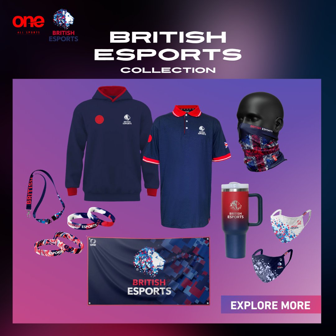 Our collab with <a href="/British_Esports/">British Esports</a> is here!

Gear up for greatness today 🔥🎮

Shop now — oneallsports.com/collections/br…
Hurry! 15% Off Ends This Month ⏳

#OneAllSports #Esports #Sustainability #BritishEsports
