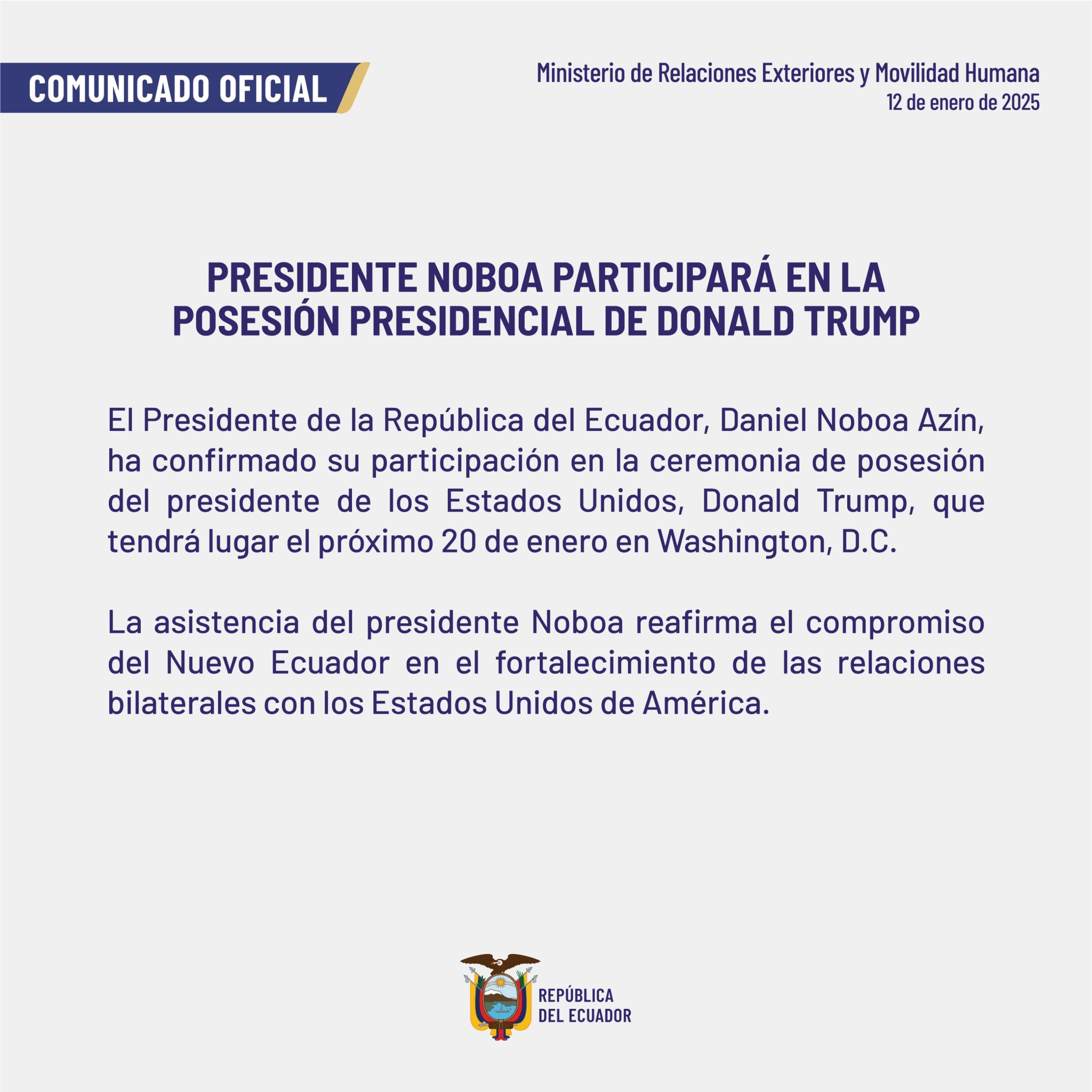 Cancillería del Ecuador 🇪🇨 (@CancilleriaEc) on X
