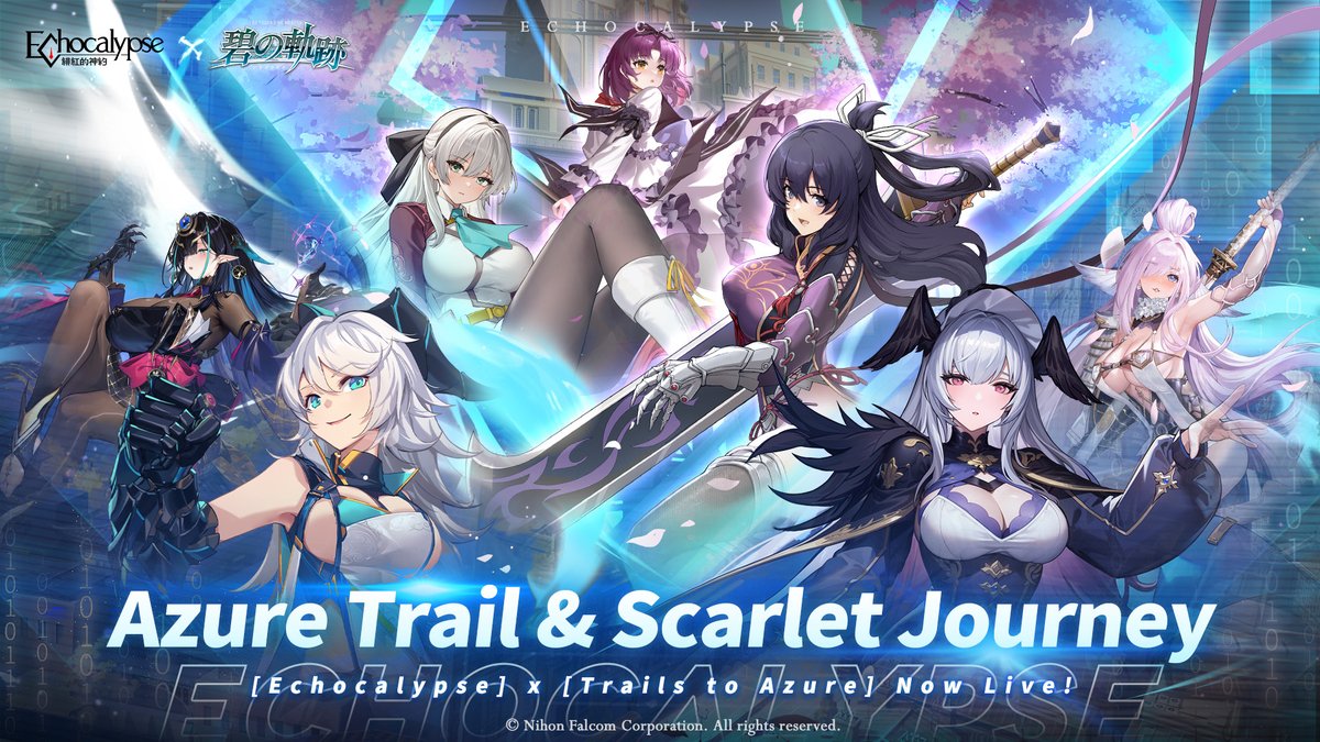 Echocalypse_SEA's tweet photo. Here comes the Special Support Section!
Rumor has it that Teslovik's adding new members
An otherworldly crossover—new adventure incoming!

Azure Trail &amp; Scarlet Journey
[Echocalypse] x [The Legend of Heroes: Trails to Azure] Crossover coming soon!

#Echocalypse
#Trails to Azure https://t.co/4dSeaWGL83