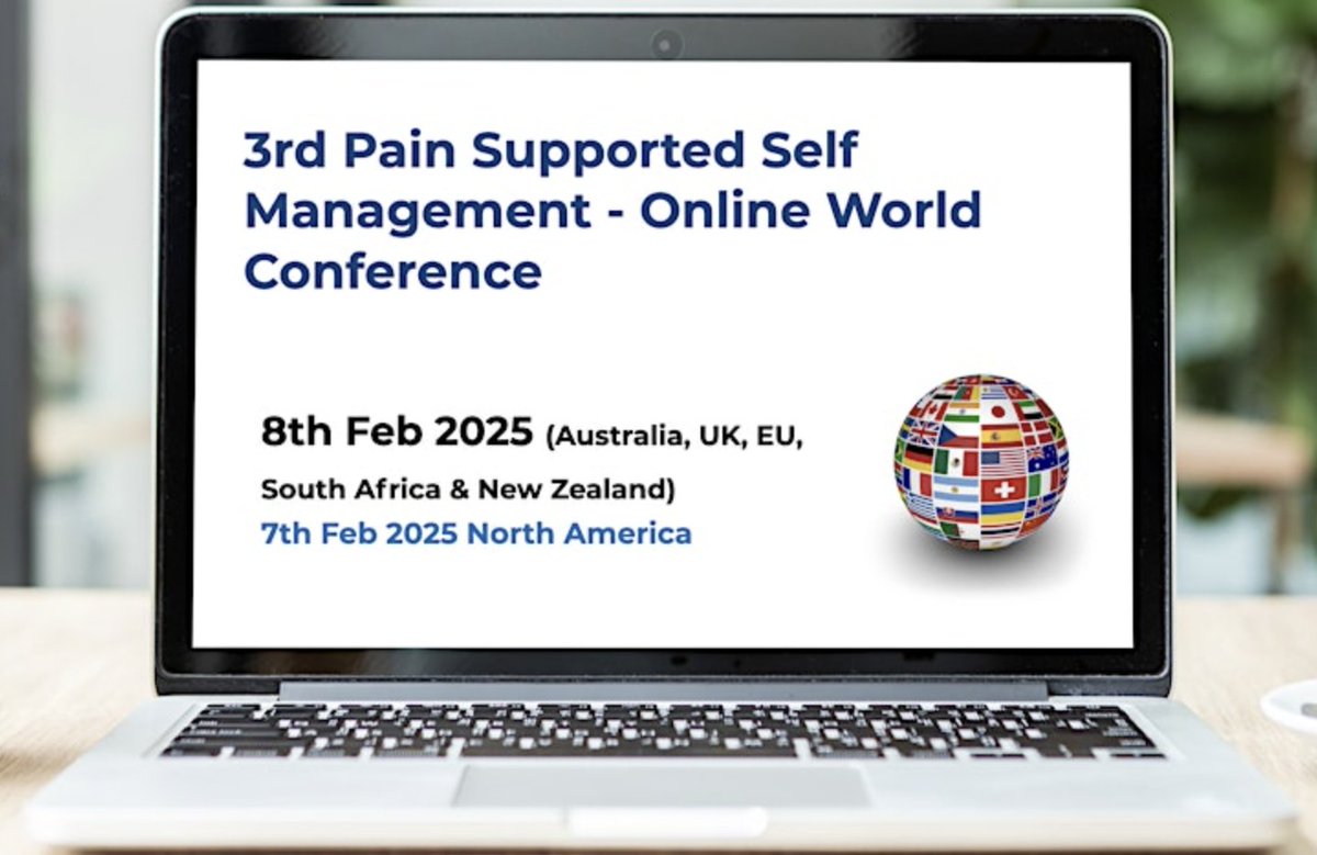 AusPainSoc's tweet photo. 🗓️ Join the 3rd Pain Supported Self Management Online World Conference!
For people living with persistent pain who would like to hear from others who have successfully managed their pain 👇 
Details: https://t.co/1FMoQN7fld
 #SelfmgtLIVING-Works https://t.co/0Nija8xxyL
