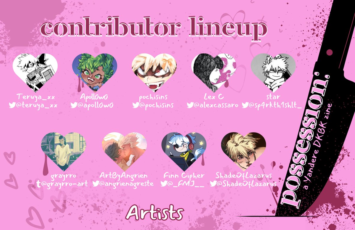 possessionzine's tweet photo. 💌 CONTRIBUTOR LINEUP 💌

Look at how pretty and gorgeous our contributors are!!! We love them wayyy more than you, but we figured (for their sake, only!!!) we could show them off a little....

So, starting with OUR page artists, feast your eyes on our beloveds 💘 https://t.co/uIkALRW1qj