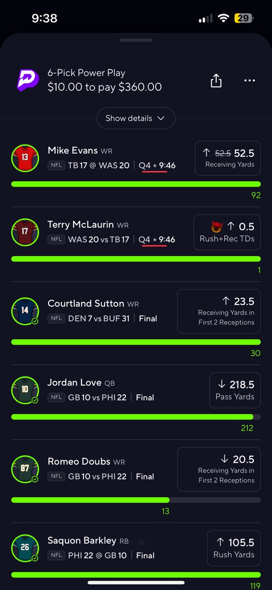 JacobMorey's tweet photo. Just like that McLaurin pays me out! https://t.co/E9PYoDyqul