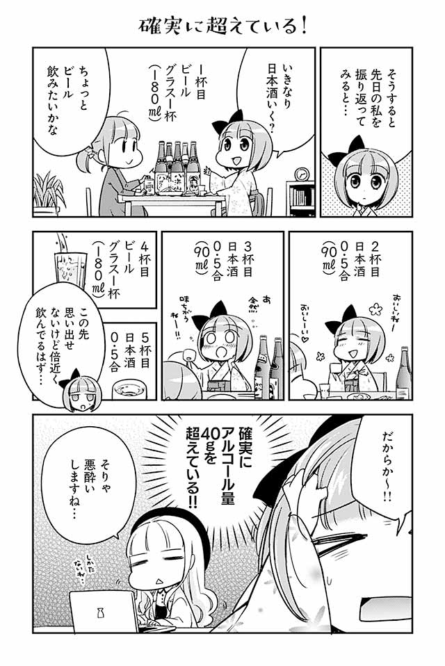 人によって肝臓の能力には差があります。なので、自分の限界がどのぐらいかを、安全な環境で一度確かめることをおすすめいたします。一晩で分解される量が適量ですね。お酒を少しずつ飲んで試してみてください! 3/7
#新成人 #新成人おめでとう #成人の日 #漫画が読めるハッシュタグ 