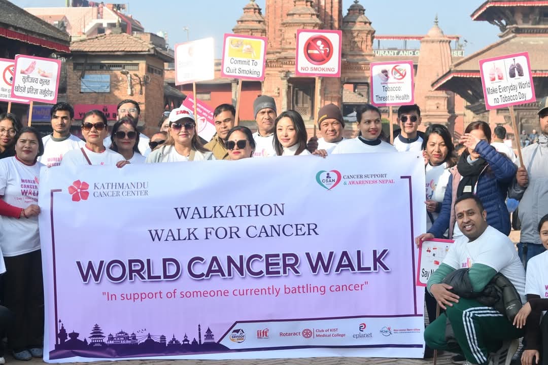 We walked through the historic Bhaktapur Durbar Square,UNESCO World Heritage Site to raise awareness about prevention, early detection, and support for cancer. This #worldcancerwalk was simultaneously done in 26 countries and 350 cities &amp; <a href="/KtmCancerCenter/">Kathmandu Cancer Center</a> leading in Nepal.