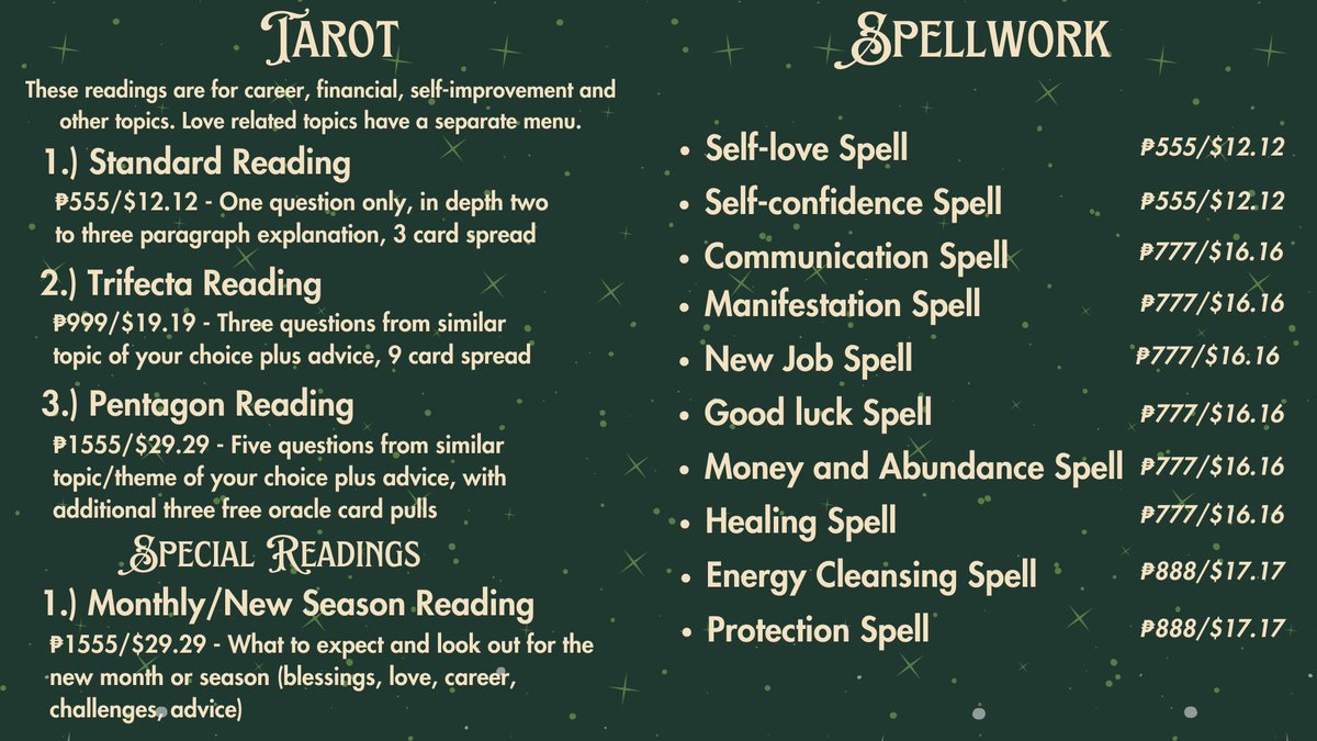goodomentarot's tweet photo. Tip jar💰: https://t.co/ILe4d2PhA2

SPECIAL OFFER: Donation-based tarot readings are open! Send me a DM to book.

All of my services are available, check it out and browse ⭐️ https://t.co/1rltlZXw53
