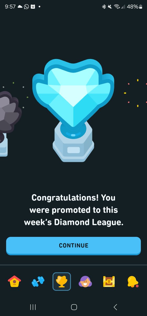 Yo: Ya subí a la liga diamante!
Mi mamá: De comprador compulsivo
Yo: De Duolingooooooo
