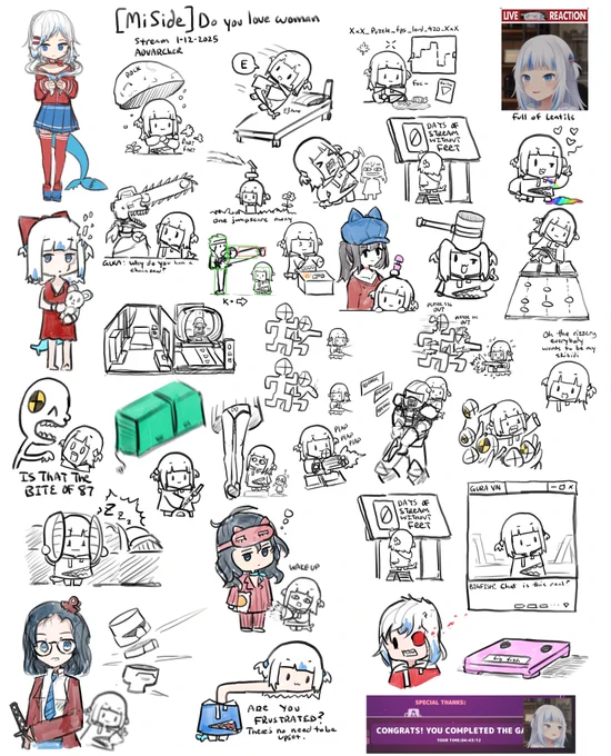Thanks for watching Gura play MiSide tonight! Stream doodles for tonight! 

#gawrt 
