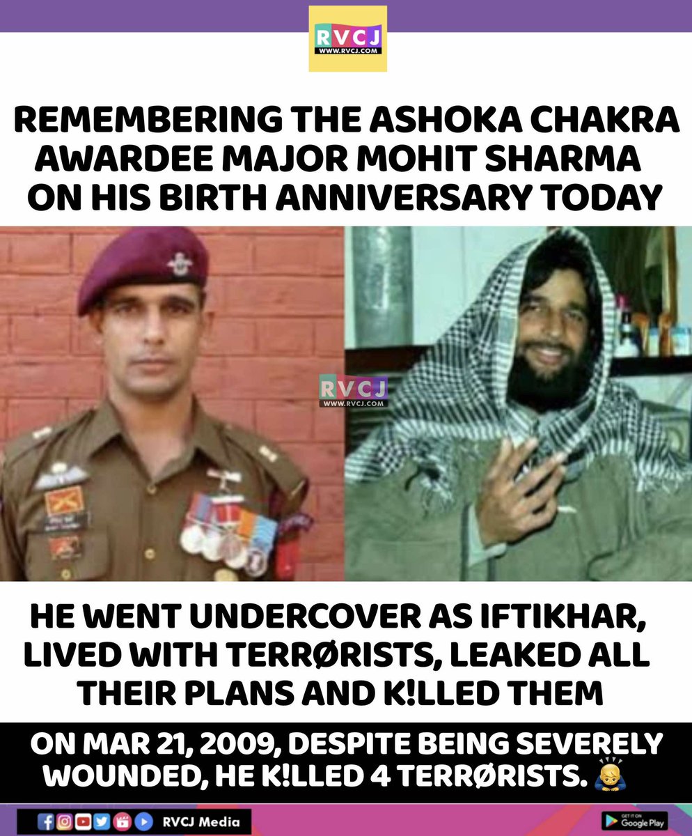 RVCJ_FB's tweet photo. Remembering Major Mohit Sharma Ji 🙏🏻🫡 https://t.co/hrjdOhUDd2