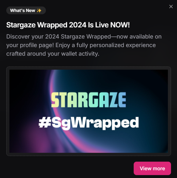 stargaze_intern's tweet photo. 2024 was a .......... Year๐ค
#SGWrapped โญ๏ธ
https://t.co/aIEV35F2di https://t.co/8wSJJvKPIg