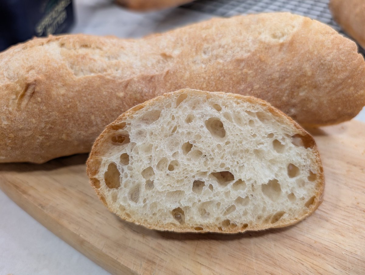 mizary's tweet photo. 75% hydration French bread baguettes. I'm getting better at this bread game. https://t.co/MKv0SZv6zx