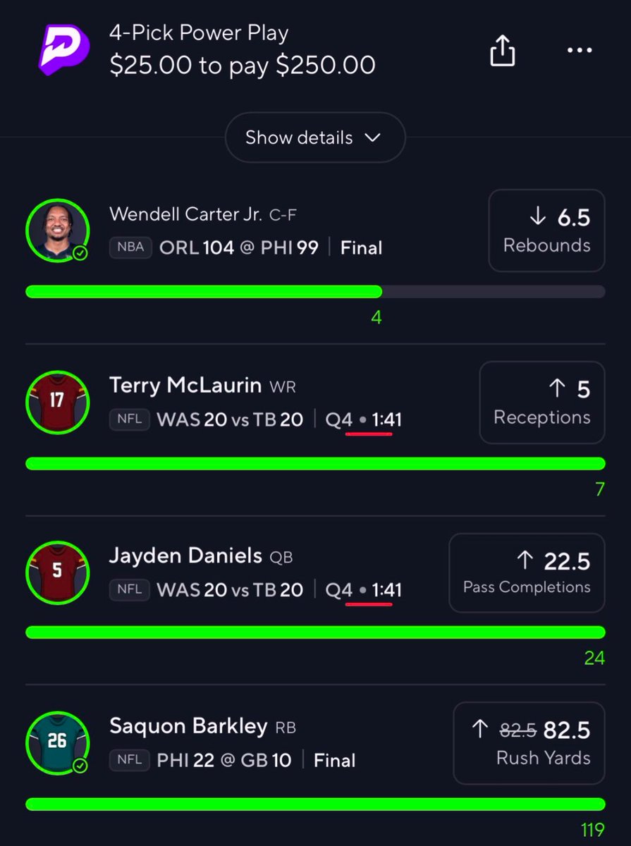 LETS GOOOOOOO CASH THE 4 Man!!!

THIS RUN NEEDS TO BE STUDIED!!! 🚀

For access to all DFS plays, pre game bets, and live streams 👇👇👇 come join the fam
dubclub.win/af/afl-pja4t/