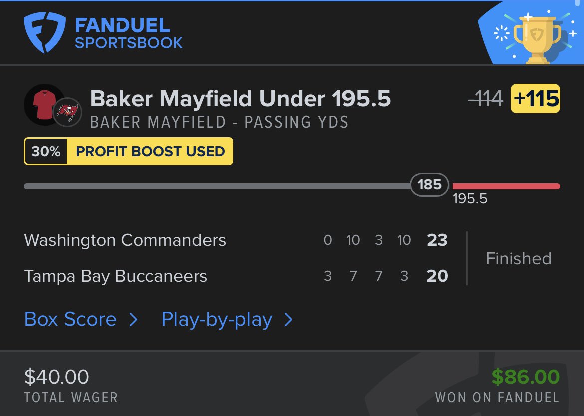 WizardOfLocks's tweet image. Kept it alive. Hedged and then cashed out. Banked on the rookie to lead a game winning drive! 

Level 3 is dropping shortly!  

$82 into $150 (taking $70 and betting $80) 

#nfl #NFLPlayoffs @FDSportsbook @BookitWithTrent @tadpolebe2021