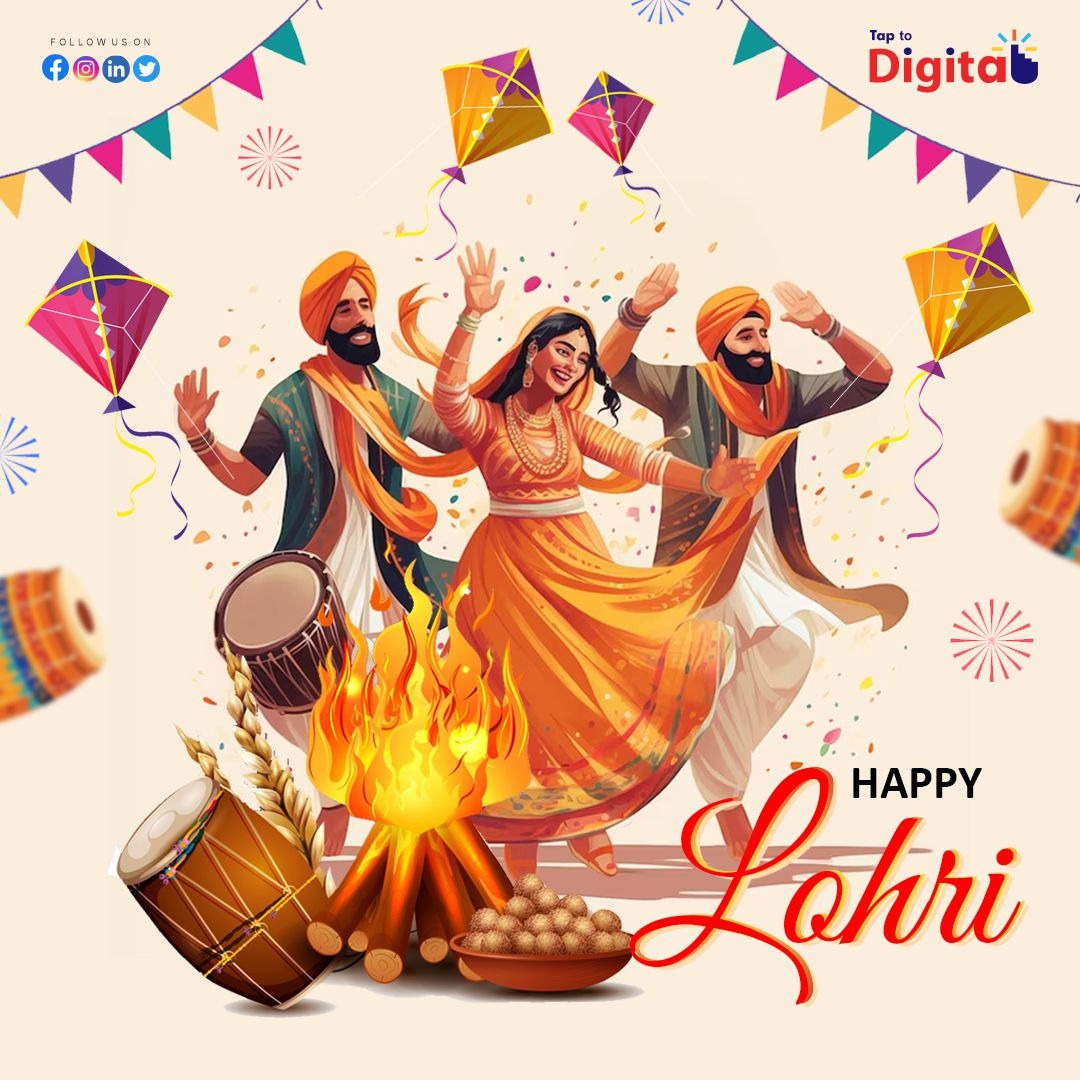 taptodigital's tweet photo. Let the melody of dhol and the crackling of the fire fill your heart with joy. Happy Lohri!🌾🔥

#HappyLohri #LohriCelebrations #DholBeats #FireCrackles #FestiveJoy #TapToDigital #LohriVibes #FestivalOfJoy #CelebrateLohri https://t.co/D34tsY6B5j