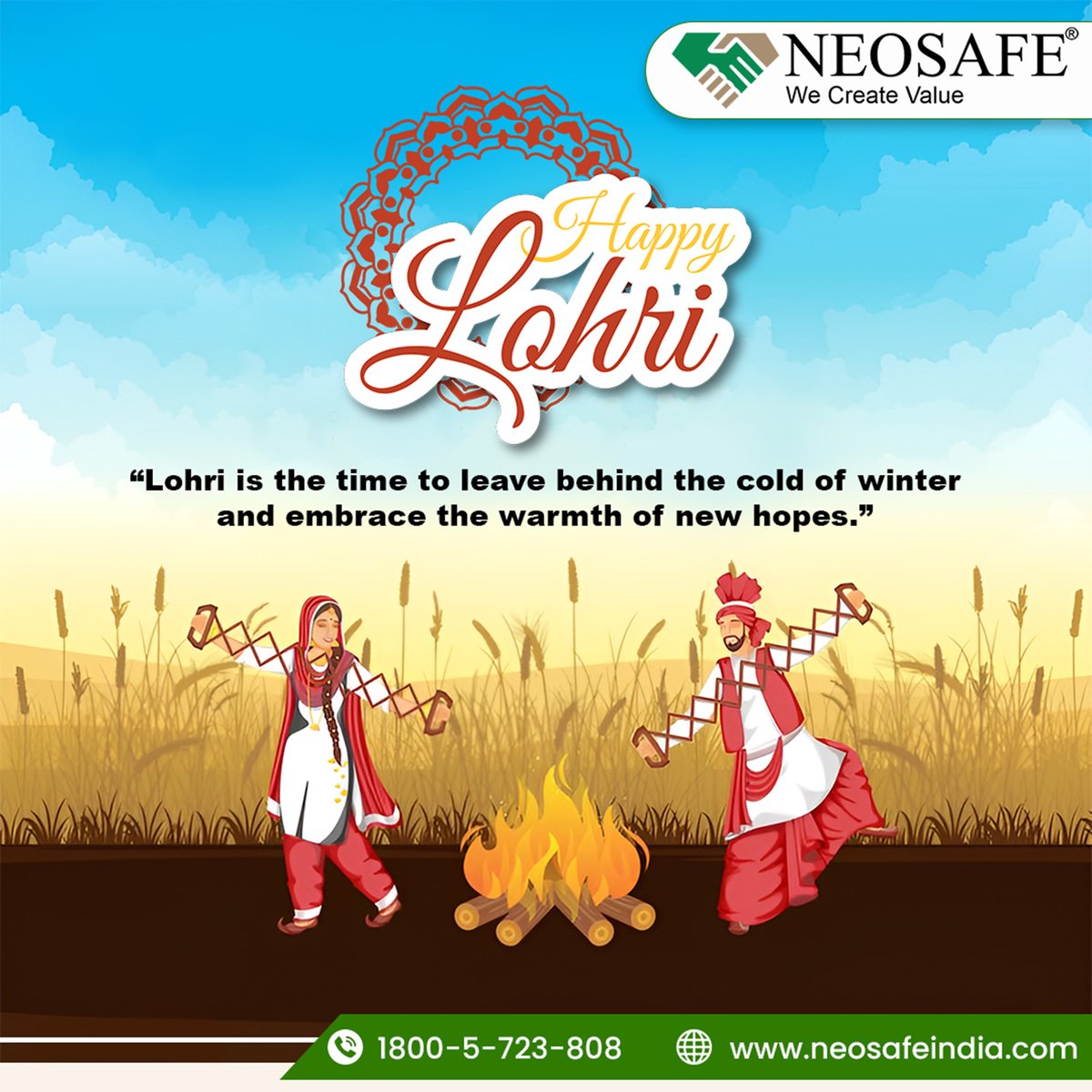NeosafeChemical's tweet photo. 🔥🌾 Celebrate the spirit of harvest with the sweetness of rewri, the crackling of bonfires, and the beats of dhol!

🎉🍿 Here’s wishing you all a very Happy Lohri!

✨💛 May your life be as colorful and joyful as this festival.
.
.
#Neosafe #NeosafeChemicals #NeosafeIndia https://t.co/Hp3FR5s6OT