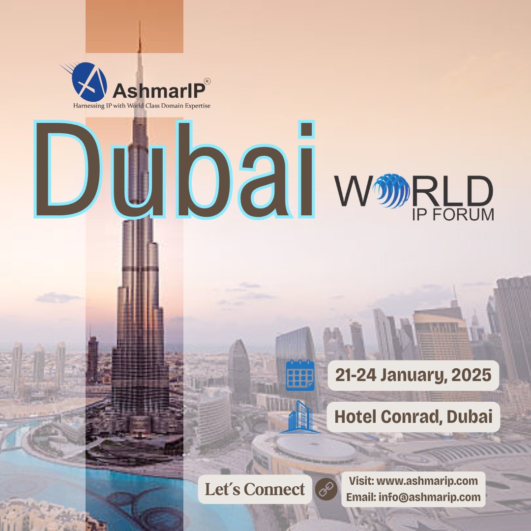 AshmarIP at <a href="/Worldipforum/">World IP Forum</a>  2025 ✈️ 

Join Us to explore how AI is transforming IP, share ideas, and discuss strategies shaping the future of innovation.

📅 𝐒𝐜𝐡𝐞𝐝𝐮𝐥𝐞 𝐲𝐨𝐮𝐫 𝐦𝐞𝐞𝐭𝐢𝐧𝐠 : bit.ly/4adpItE or 𝐃𝐌 us.

#WIPF2025 #networkingopportunity
